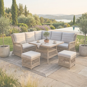 Ibiza Outdoor Corner Lounge Suite dimension diagram base