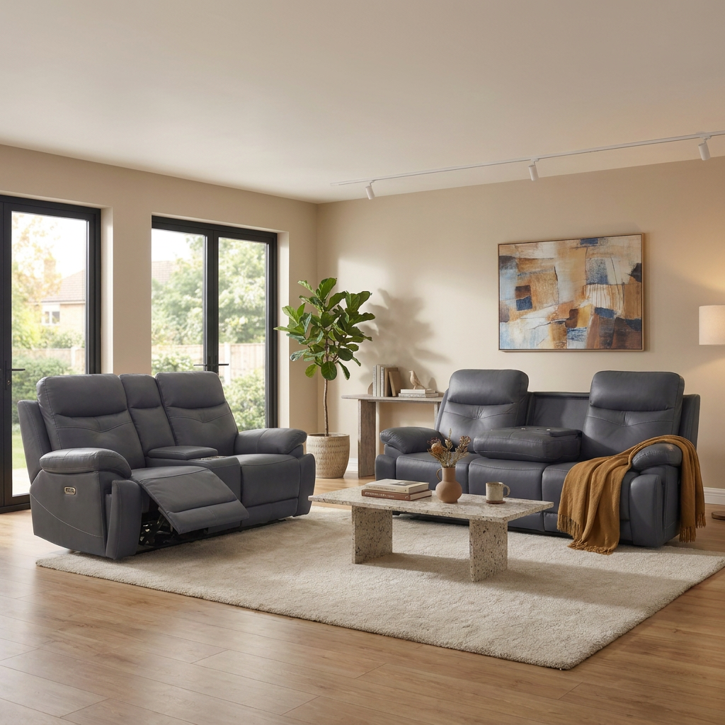 Lalor Electric 3+2 Dark Grey Recliner Package