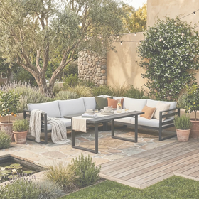 Islay Outdoor Corner Lounge with Dining Table dimension diagram base