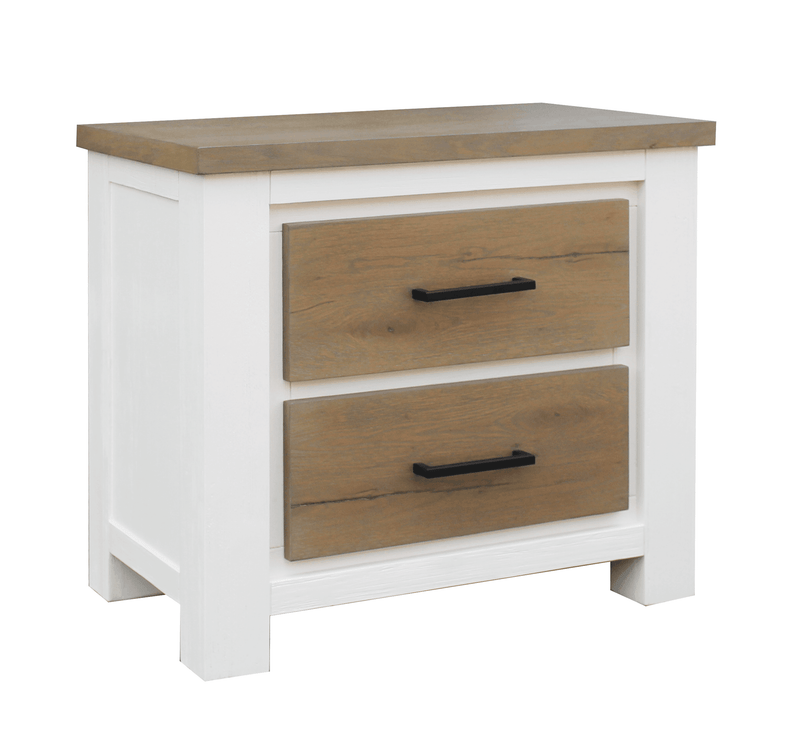Modern Hamptons Jade Bedside Table with 2 Drawers - The A2Z Furniture