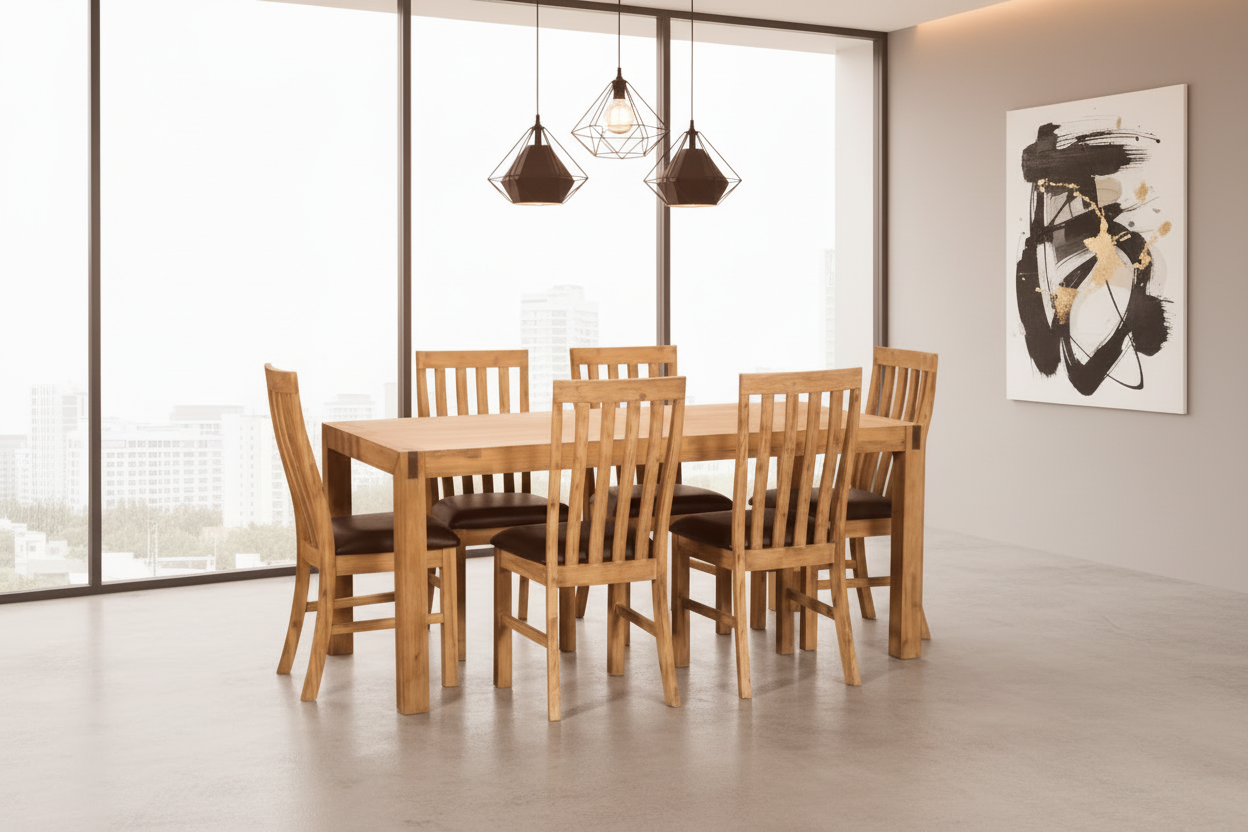 Jayden Wooden Dining Set - The A2Z Furniture
