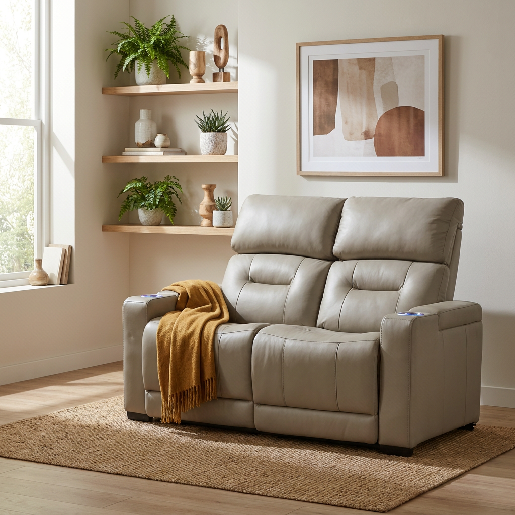 Lagoon 2 Seater Electric Leather Recliner Lounge
