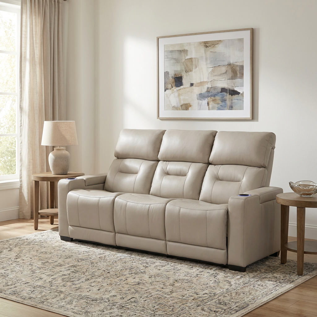 Lagoon 3 Seater Electric Leather Recliner Lounge