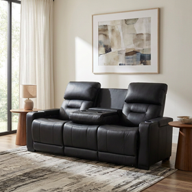 Lagoon 3 Seater Black with drop-down middle console and cup holders