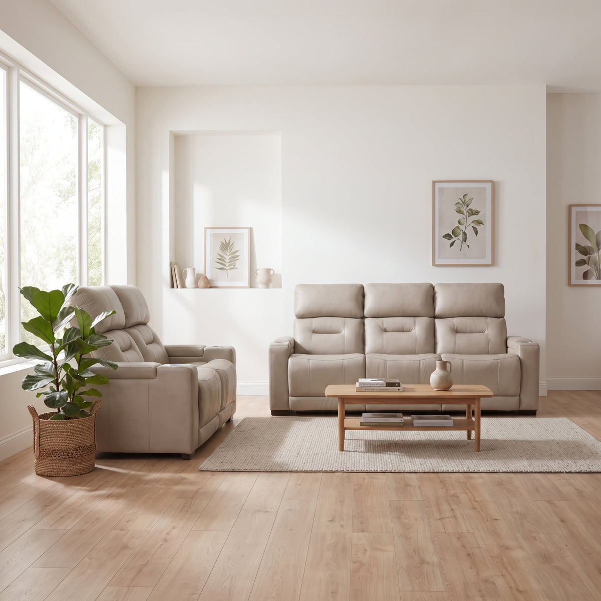 Lagoon 3+2 Beige Electric Recliner Package