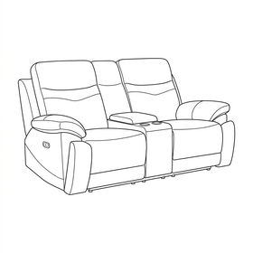 Lalor 2 Seater Electric Leather Recliner Lounge line drawing (dimensions to follow)