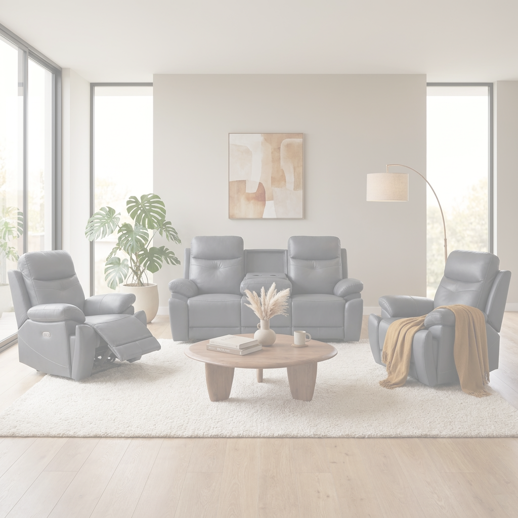 Lalor Electric 3+1+1 Dark Grey Recliner Package dimension diagram placeholder — measurements coming soon
