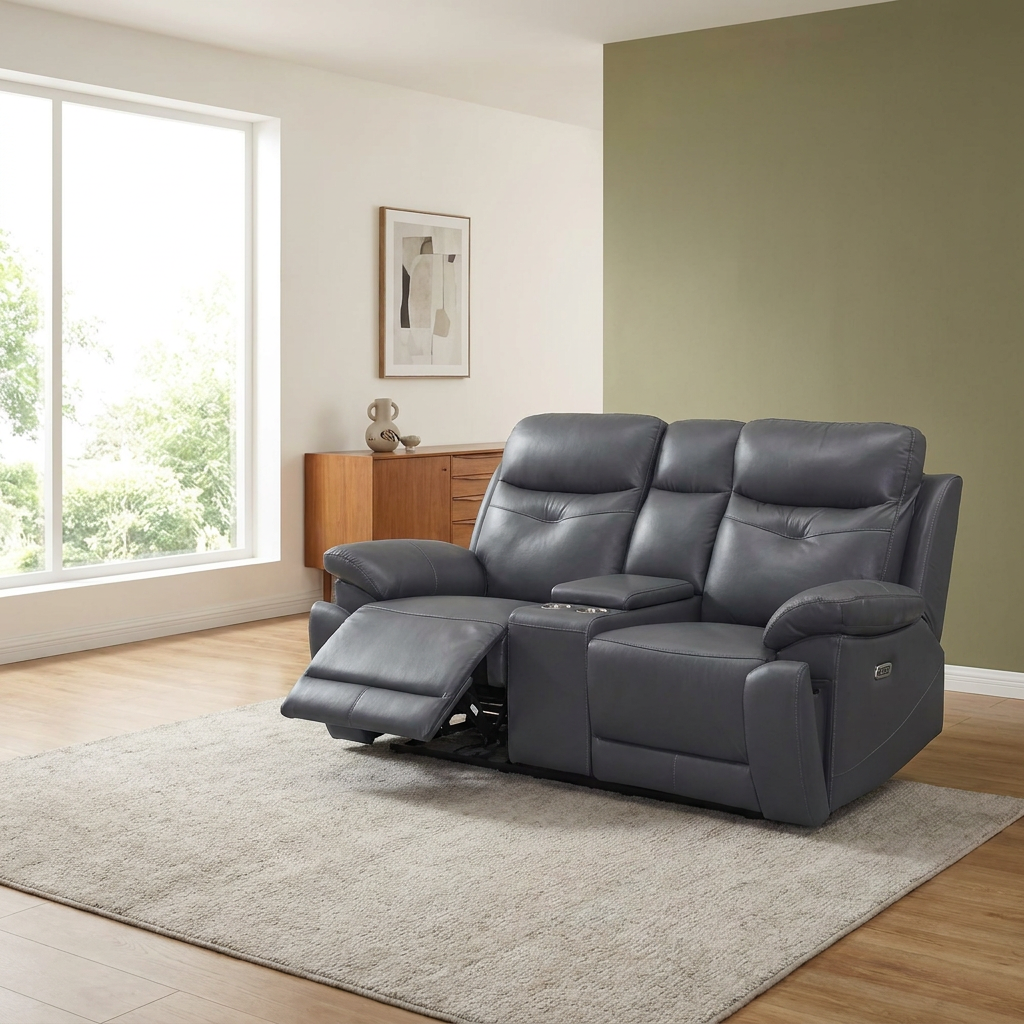 Lalor 2 Seater Electric Leather Recliner Lounge