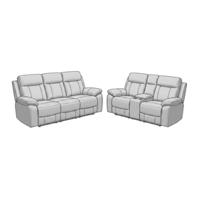 Lemington 3+2 Beige Leather Recliner Package dimension diagram — 3 Seater 210 cm, 2 Seater 190 cm, both 90 cm deep, 45 cm seat height, 95 cm overall height