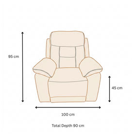 Lemington Leather Recliner Chair dimension diagram