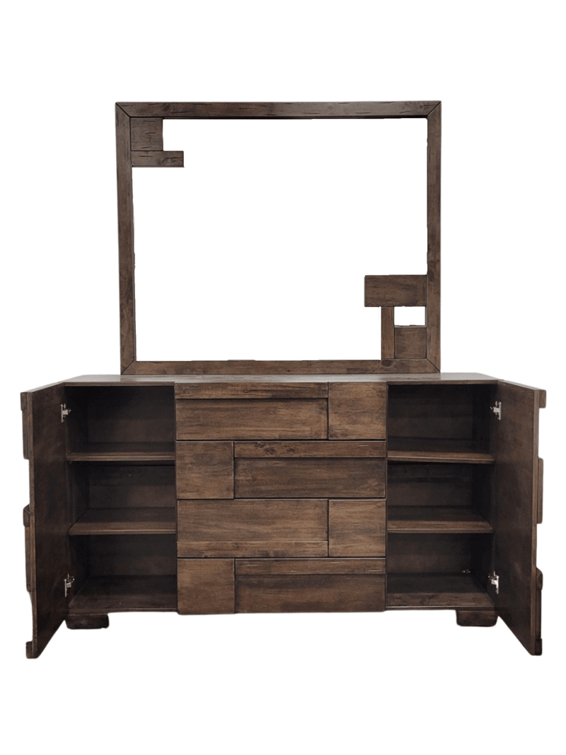 Modern Leone Dresser with Mirror - Bedroom Furniture - The A2Z Furniture