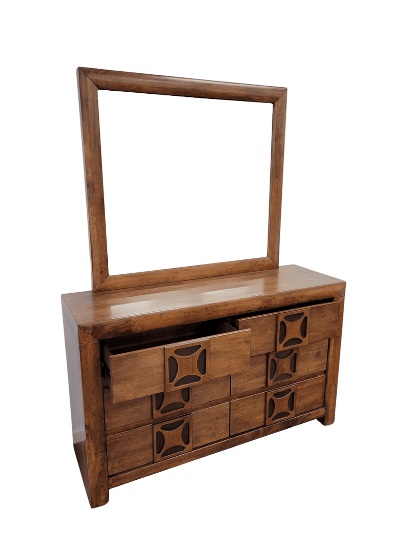 Lilly Dresser with Mirror - Rustic Style Bedroom Furniture - The A2Z Furniture