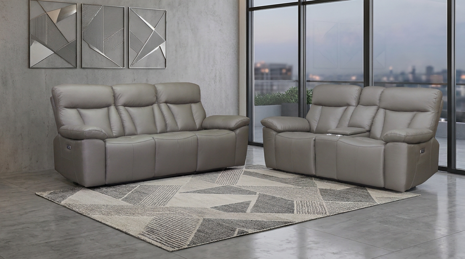 Limestone 3+2 Brown Electric Recliner Package