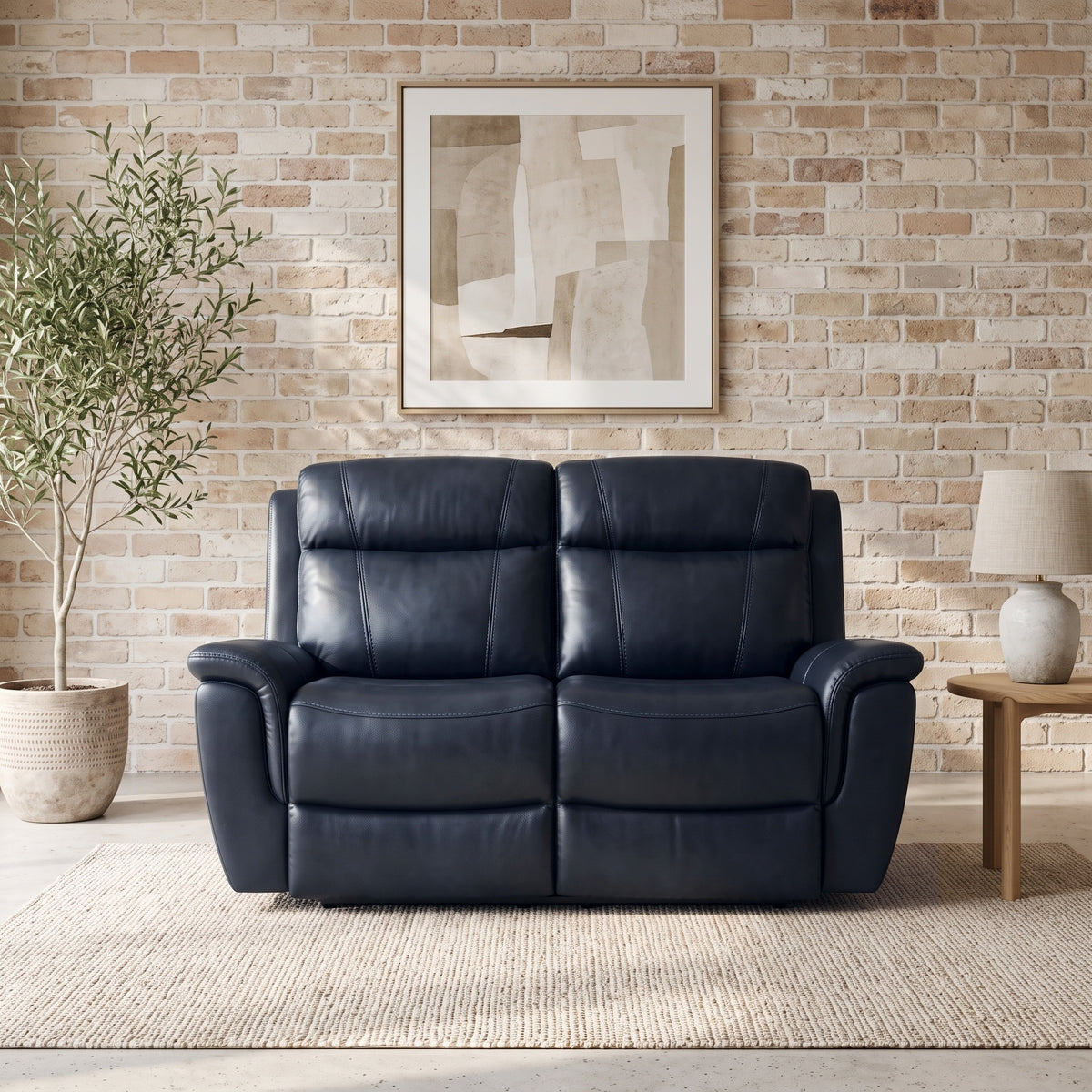 Lotte 2 Seater Leather Recliner Lounge