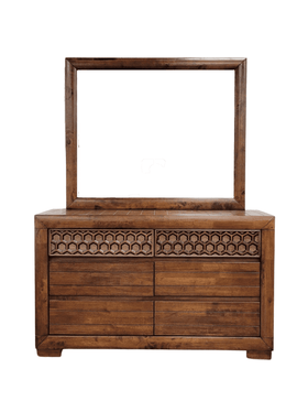 Lucy Dresser with Mirror - Rustic Style Bedroom Furniture - The A2Z Furniture