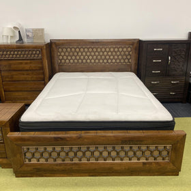 Lucy Wooden Gas Lift Bed with Storage in Rich Brown color - The A2Z Furniture
