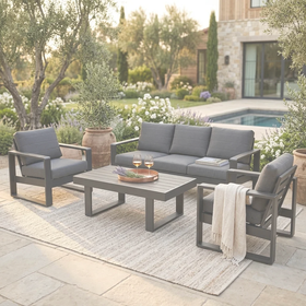 Maderia 4 Piece Outdoor Sofa Set dimension diagram base