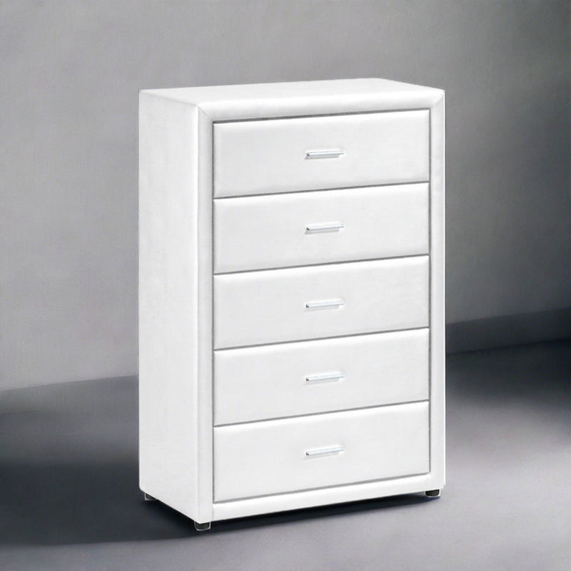 Majestic II White Tallboy - Spacious storage solution with elegant design, available at The A2Z Furniture