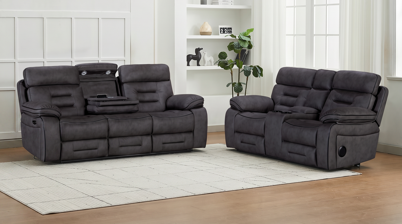 Malvern 3+2 Grey Electric Recliner Package