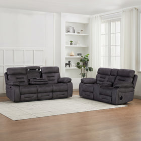 Malvern 3+2 seater electric recliner package in grey palomino fabric