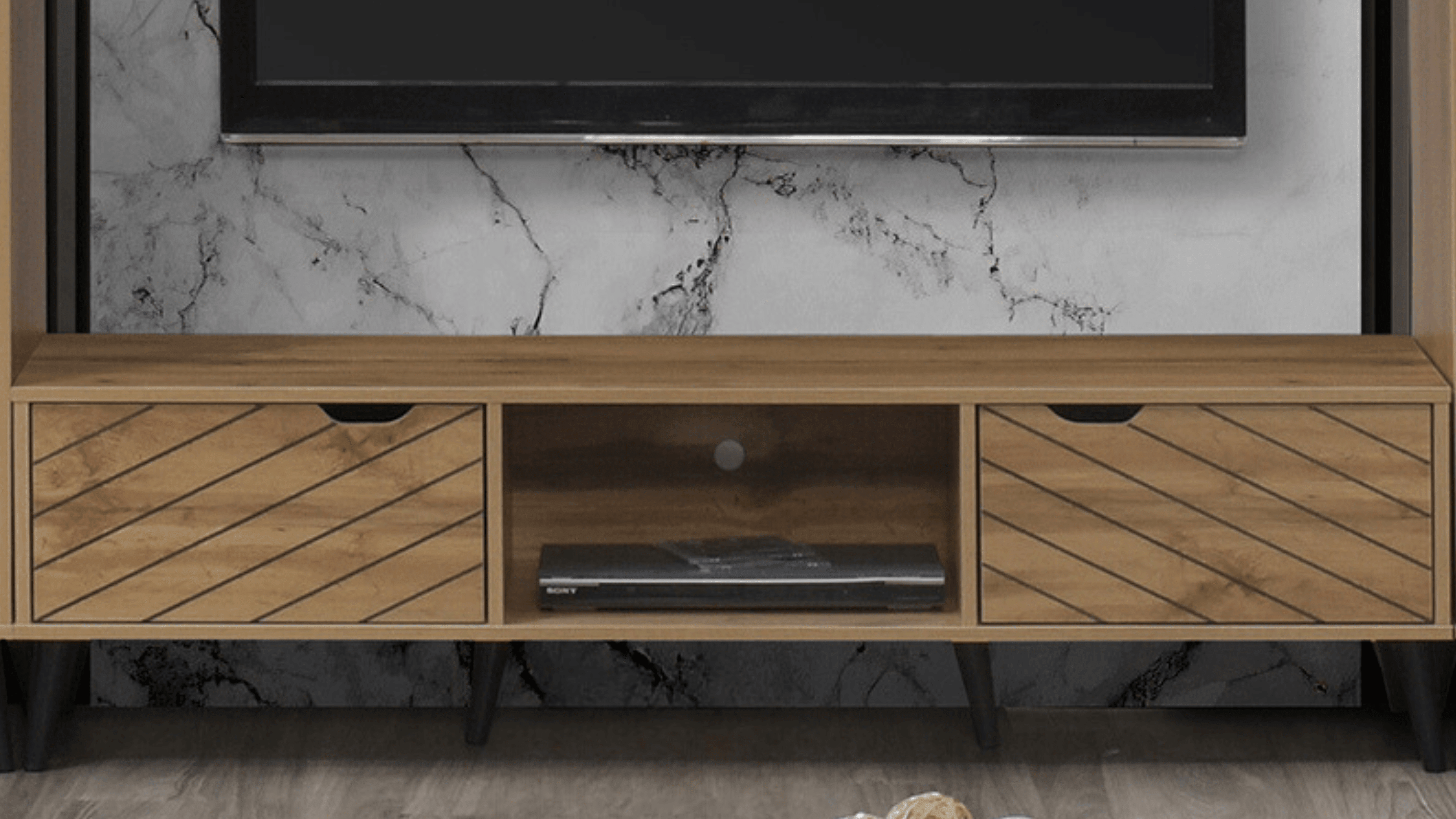 Manhattan TV Unit - Wotan Oak Entertainment Center