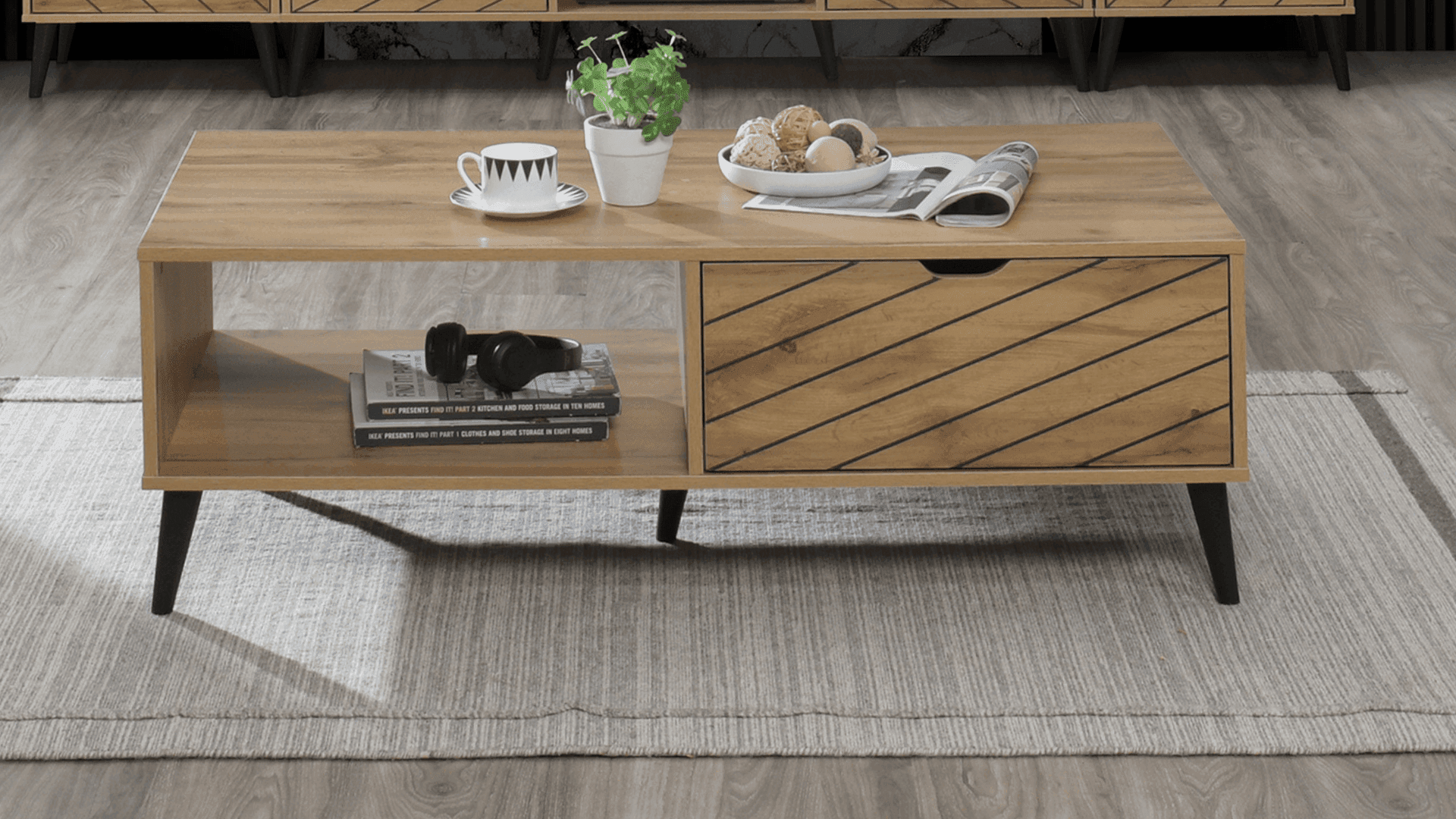 Modern Wotan Oak Manhattan Coffee Table - Affordable Living Room Furniture