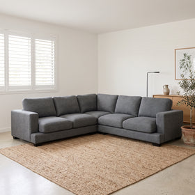 Marvel 5 Seater Corner Sofa in Carbon charcoal fabric
