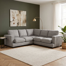 Marvel 5 Seater Corner Sofa in Dove light grey fabric