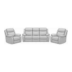 Milano 3+1+1 Brown Recliner Package dimension diagram — 3 Seater and two recliner chairs