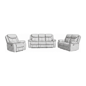 Milano 3+2+1 Brown Recliner Package dimension diagram — chair, 3 Seater and 2 Seater
