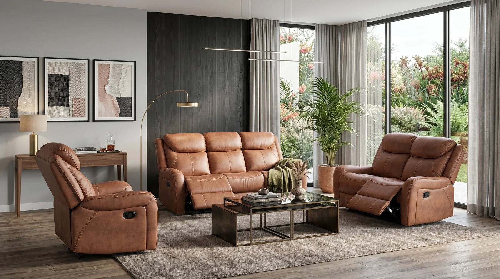 Milano 3+2+1 Brown Recliner Package