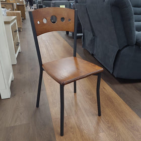 Mojito dining chair — black metal base with a Dirty Oak wooden seat and cut-out backrest