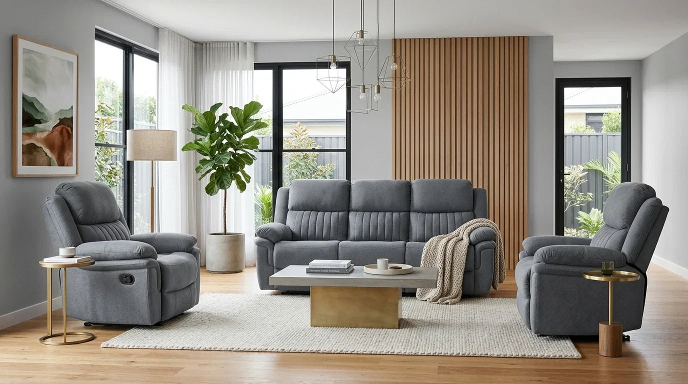 Monaco 3+1+1 Grey Recliner Package