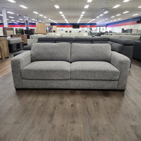 Montana 3 Seater Fabric Sofa in Galaxy Dusk grey, front view on display at The A2Z Furniture showroom
