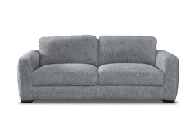 Gray fabric sofa on a white background