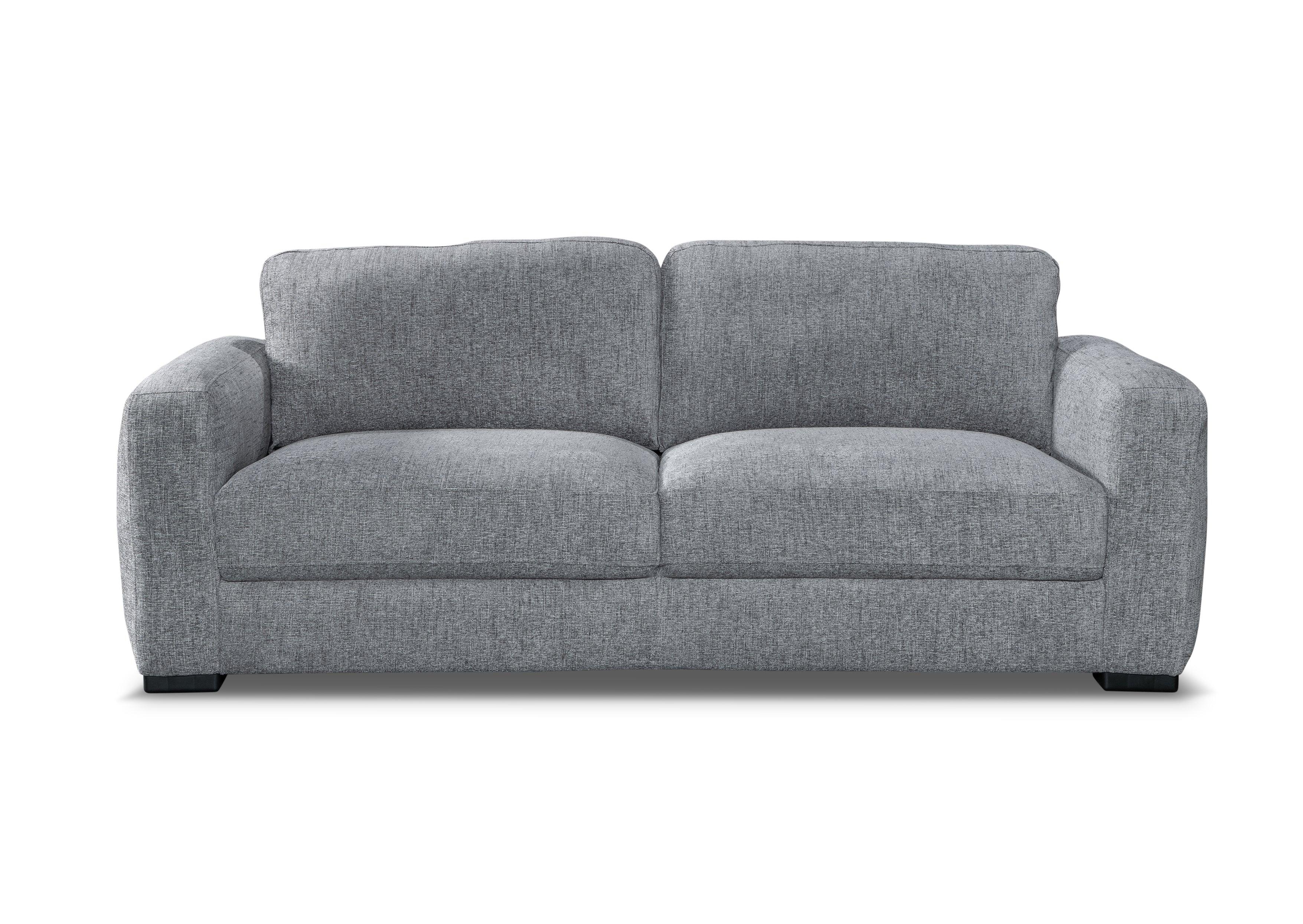 Gray fabric sofa on a white background