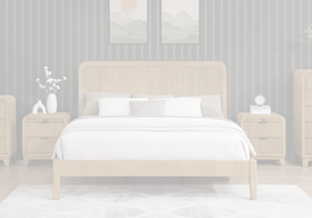 Ollie Bed Frame dimensions — Queen 207 x 163 x 130 cm, King 207 x 193 x 130 cm