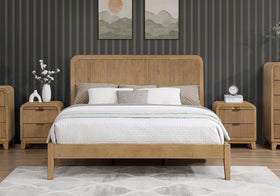 Ollie bed frame and bedside tables, front view