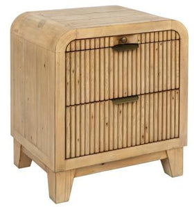 Ollie 2 drawer bedside table in natural reclaimed pine