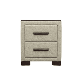 Panda Fabric Upholstered Bed Side Table with Wooden Top - The A2Z Furniture