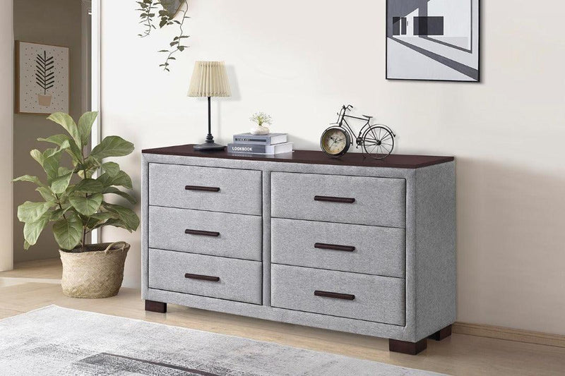 Panda Fabric Upholstered Lowboy with Wooden Top - The A2Z Furniture