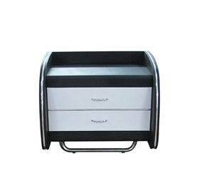 Modern Pandora Bedside Table in Black and White - Smart Storage and Sleek Design
