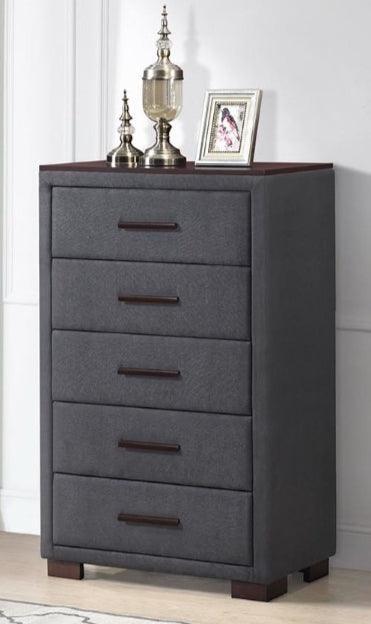 Modern Fabric Chest of Drawers - Parker Tallboy by The A2Z Furniture