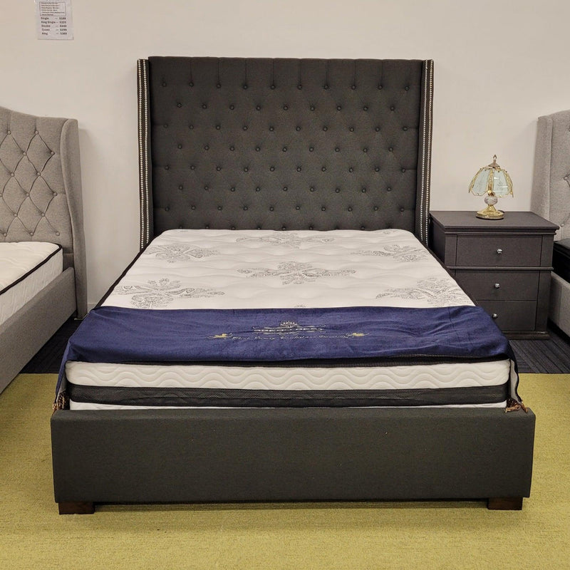 Parker Bed Frame - Modern Fabric Upholstered Bed - Queen and King Sizes - The A2Z Furniture