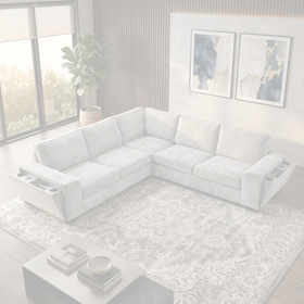 Pavillion L-Shaped Fabric Sofa dimension diagram — measurements coming soon