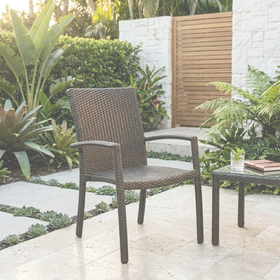 Sanbria Outdoor Stacking Dining Chair dimension diagram base