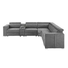 Gray sectional sofa on a white background