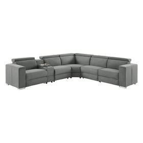 Gray sectional sofa on a white background