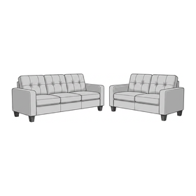 Savannah 3+2 PU Leather Sofa Set dimension diagram — 3 Seater and 2 Seater