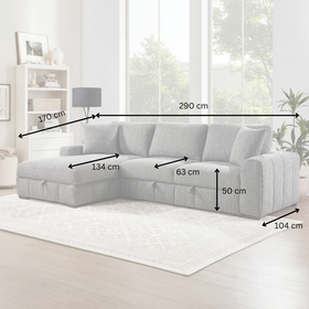 Seaford corner sofa bed dimension diagram